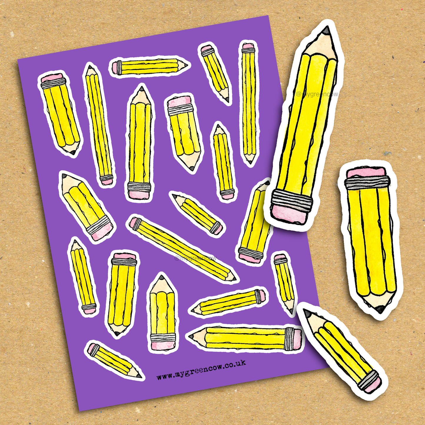 Pencils A5 Sticker Sheet