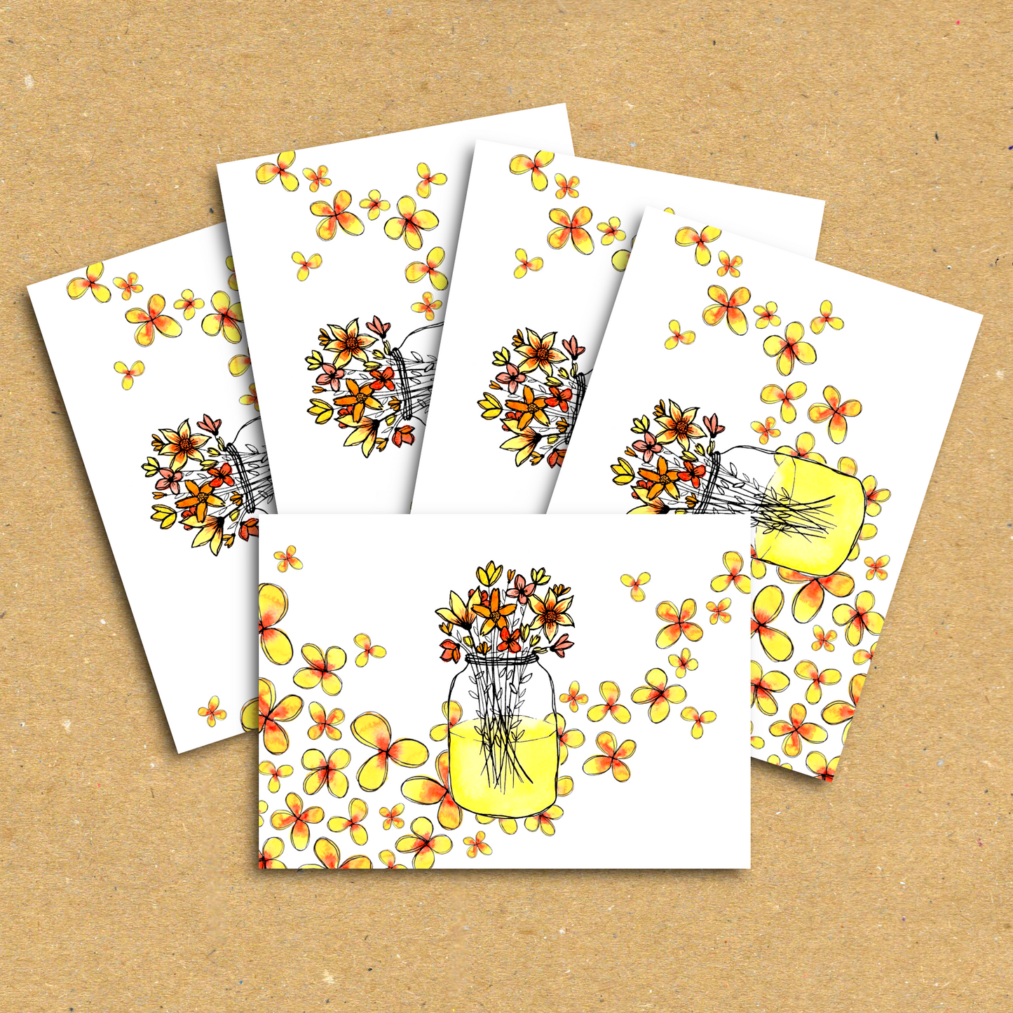 Stay Curious Floral Jar Postcard Pack