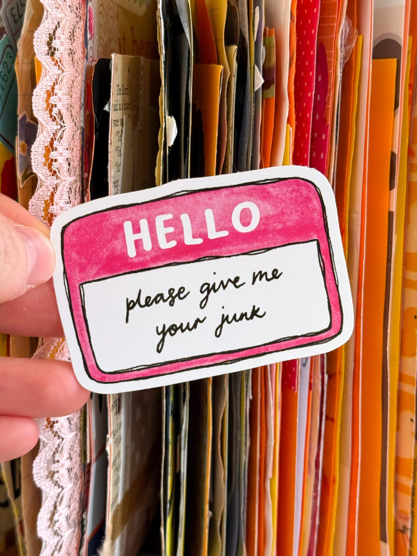 Hello Junk Vinyl Sticker
