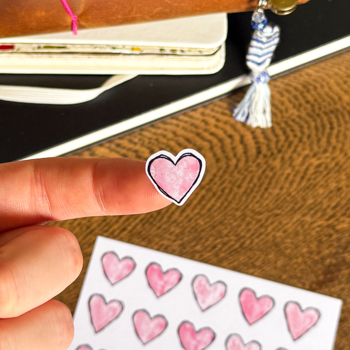 Pink Heart A6 Sticker Sheet