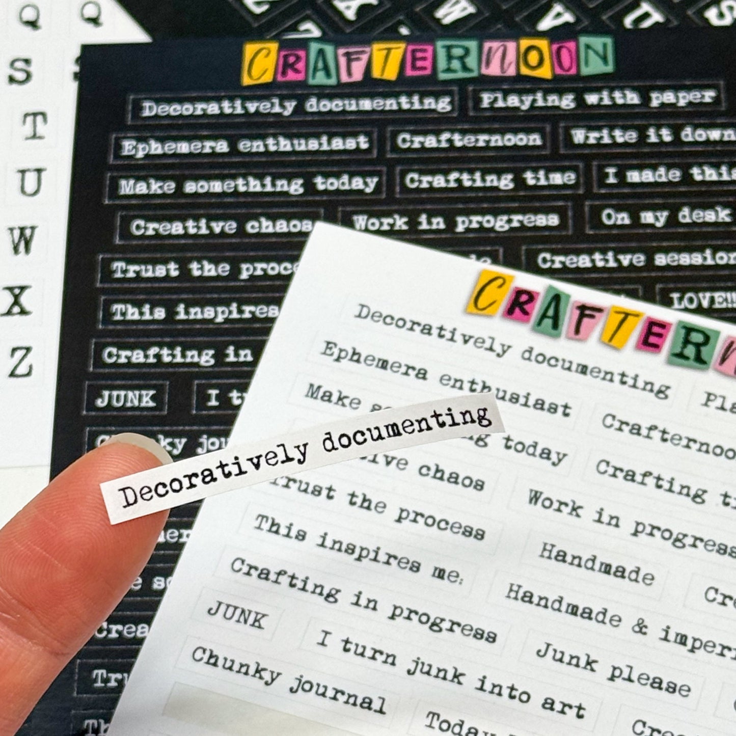 Crafternoon A6 Phrase Sticker Sheet