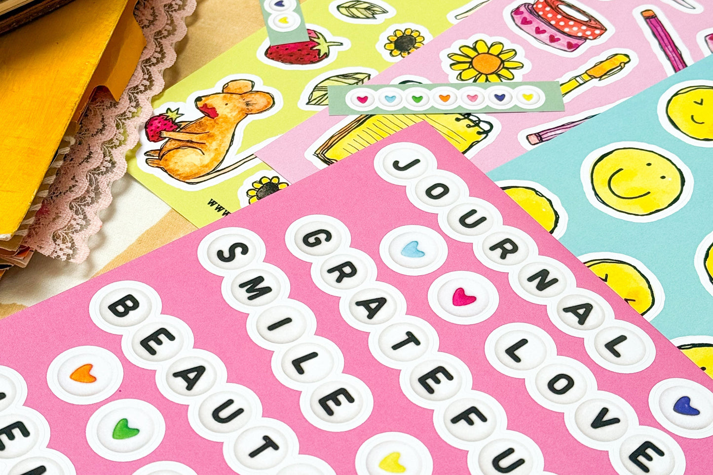 'Love This' Bead Phrases A5 Sticker Sheet