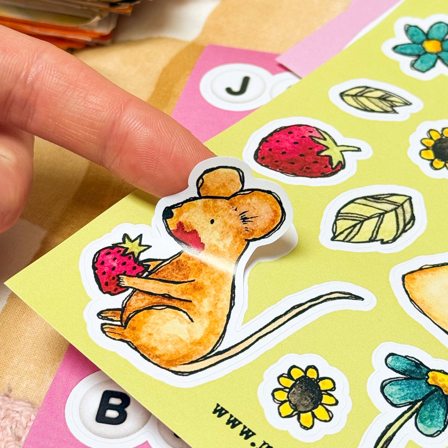 Forest Mice A5 Sticker Sheet