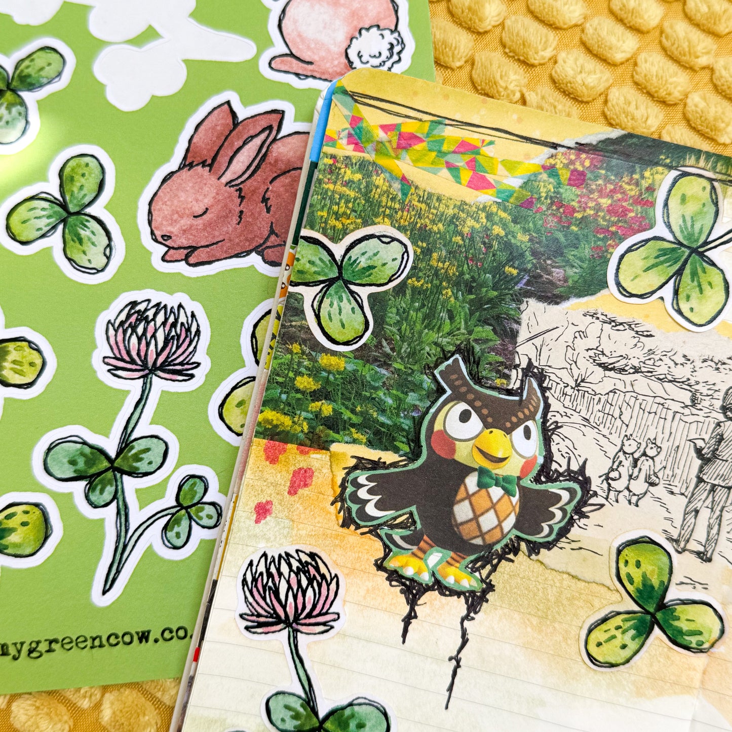 Clover Bunnies A5 Sticker Sheet
