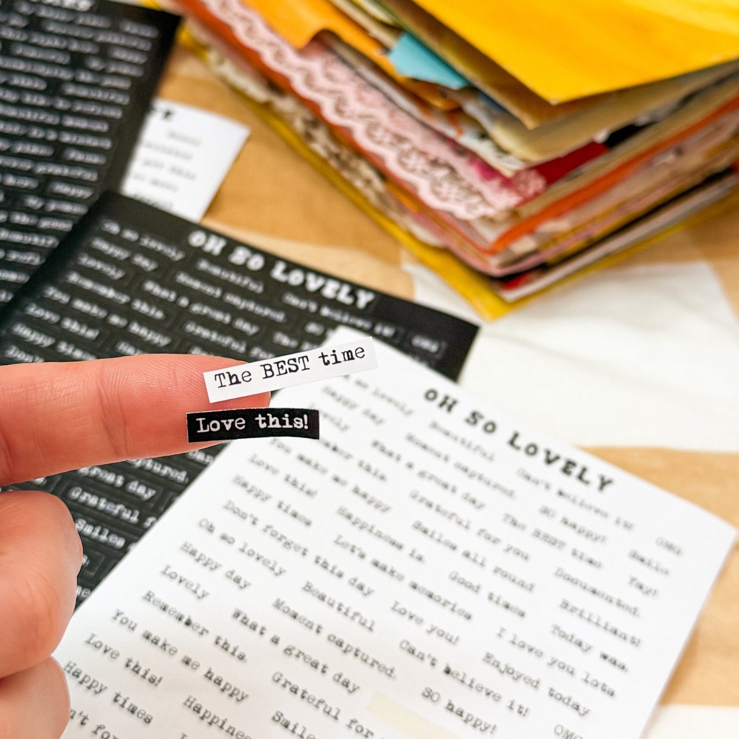 Oh So Lovely Phrases A6 Sticker Sheet