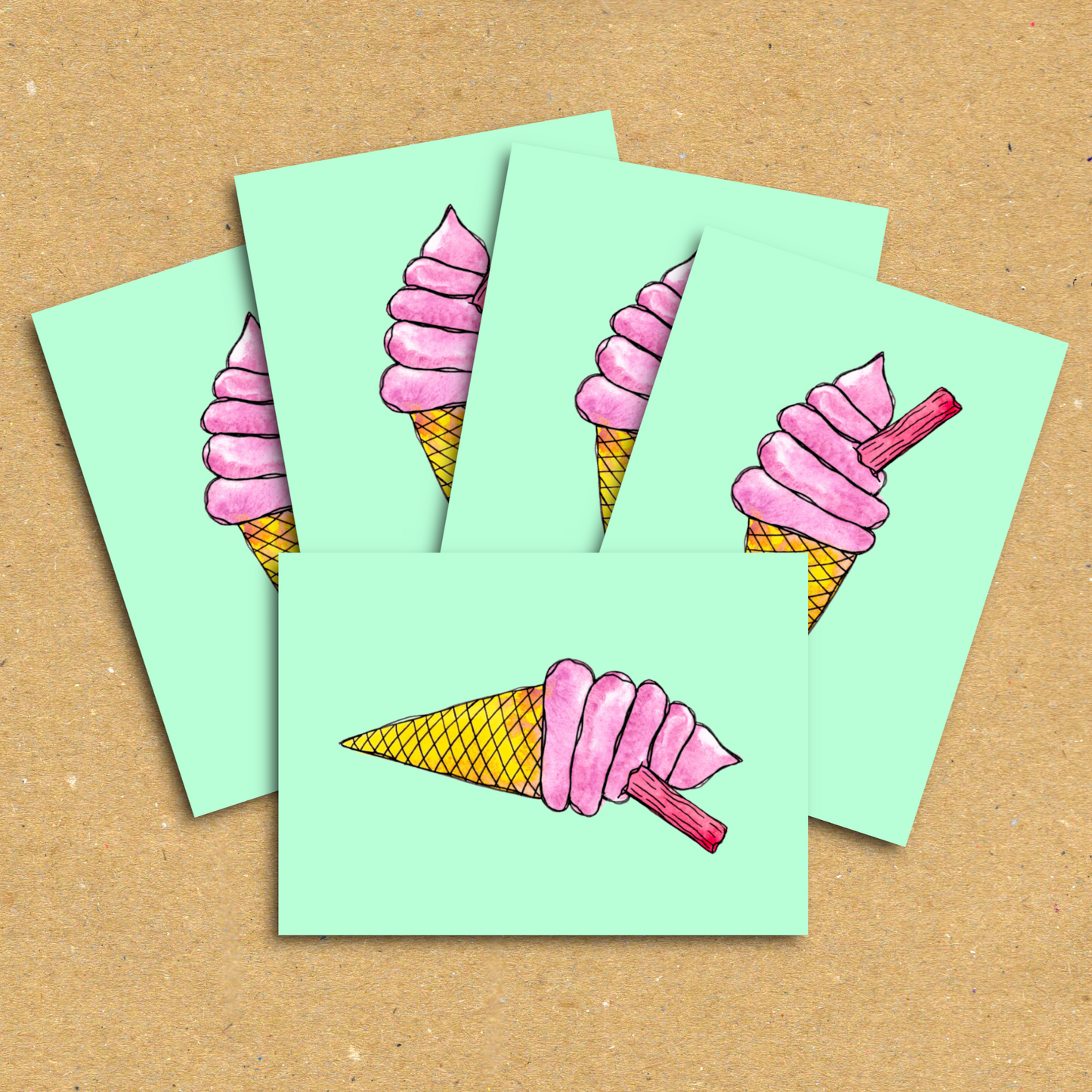 Summer Joy Ice Cream Postcard Pack