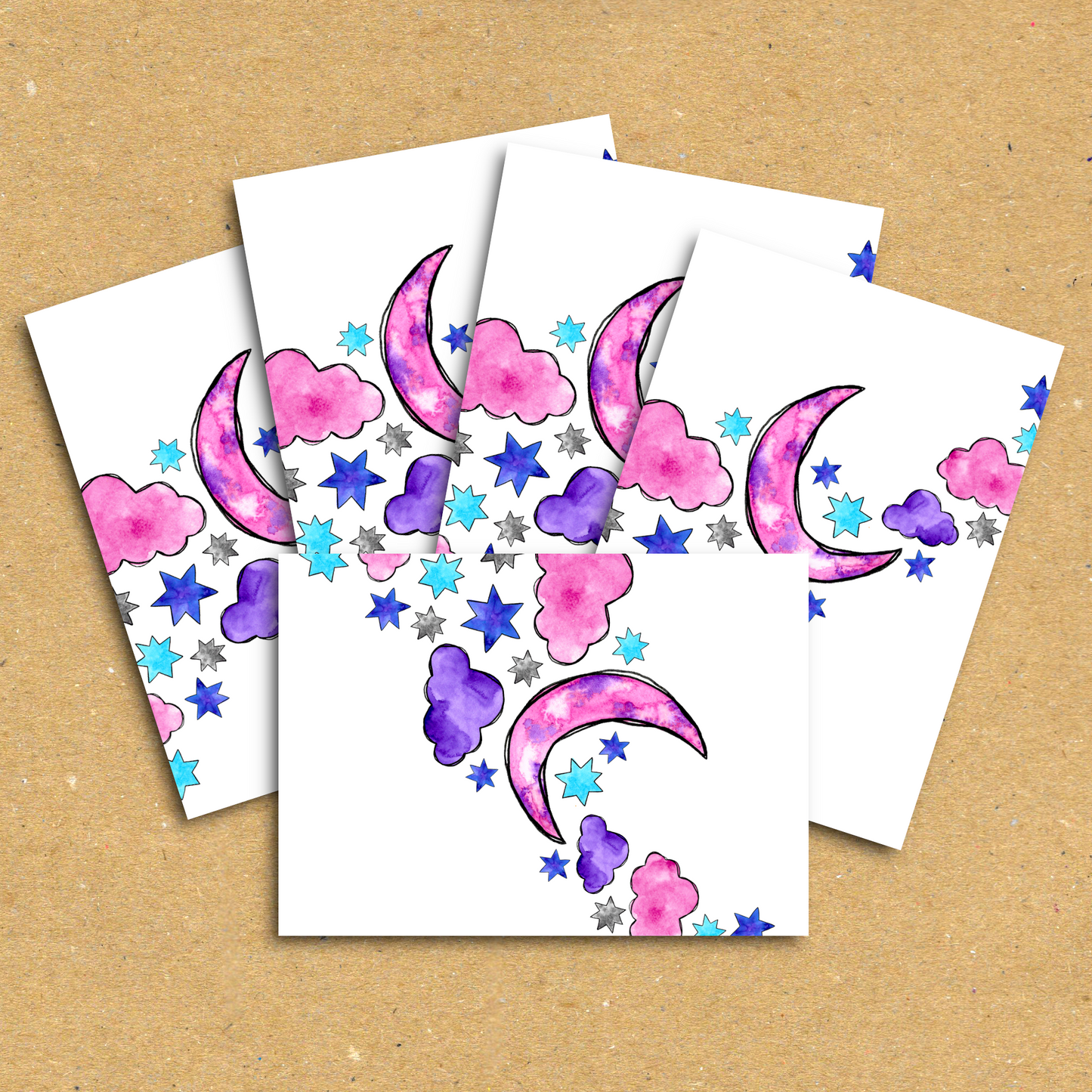 Rest Don't Quit Moon & Stars Postcard Pack