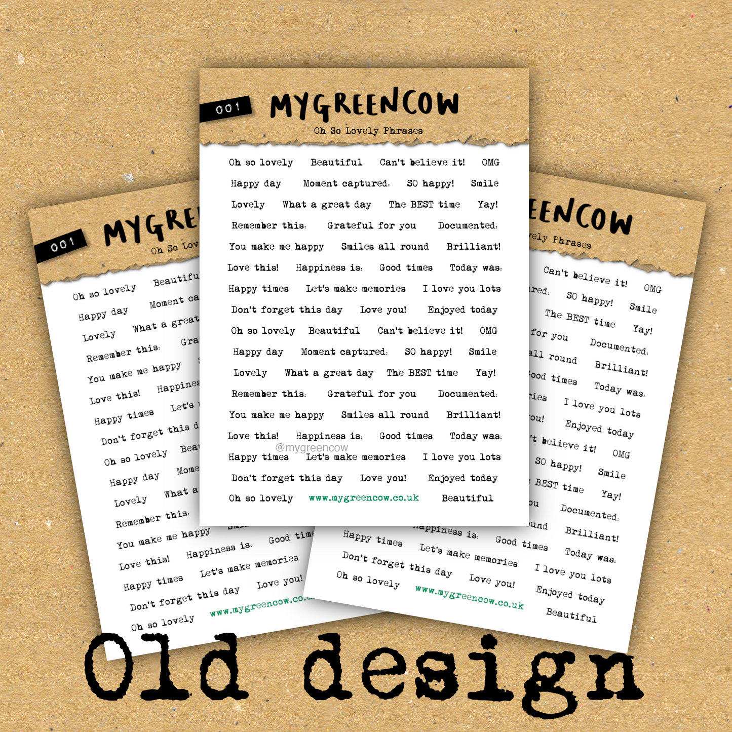 Oh So Lovely Phrases A6 Sticker Sheet
