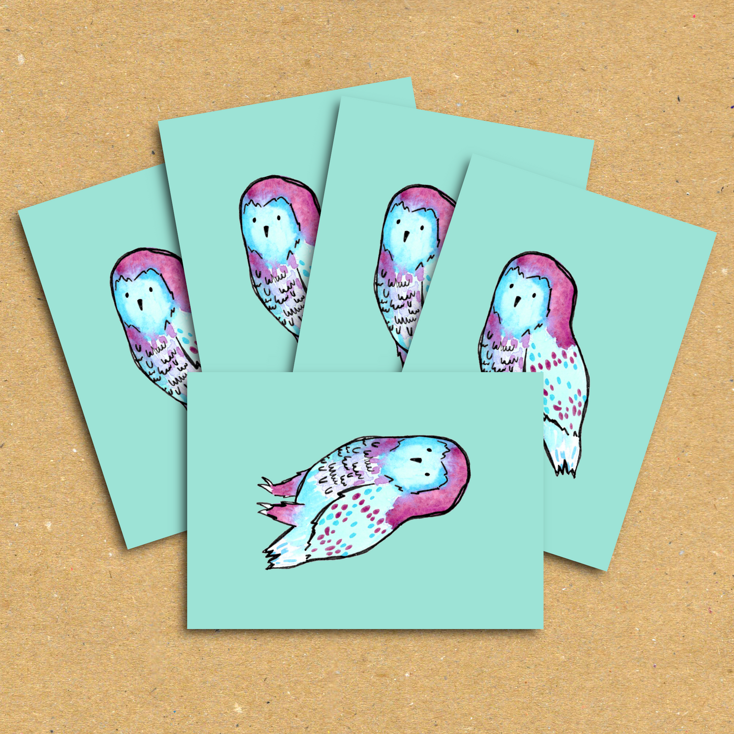 Rest Don't Quit Owl Postcard Pack