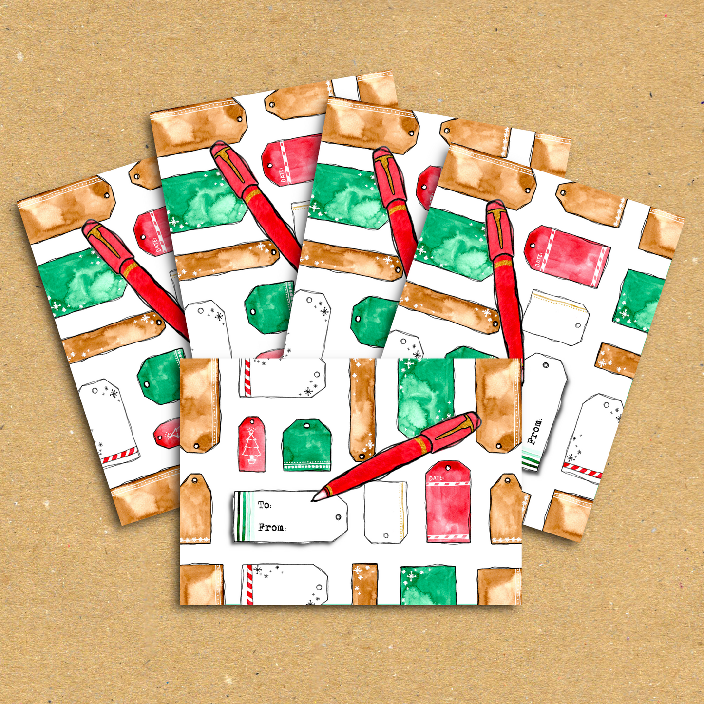 Very Merry Tags Postcard Pack