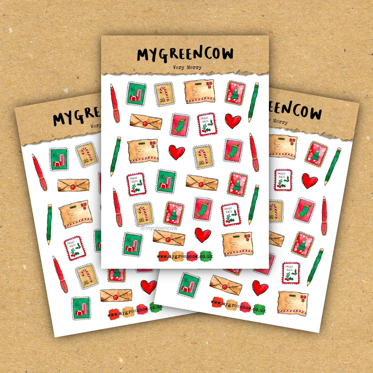 Very Merry A6 Sticker Sheet