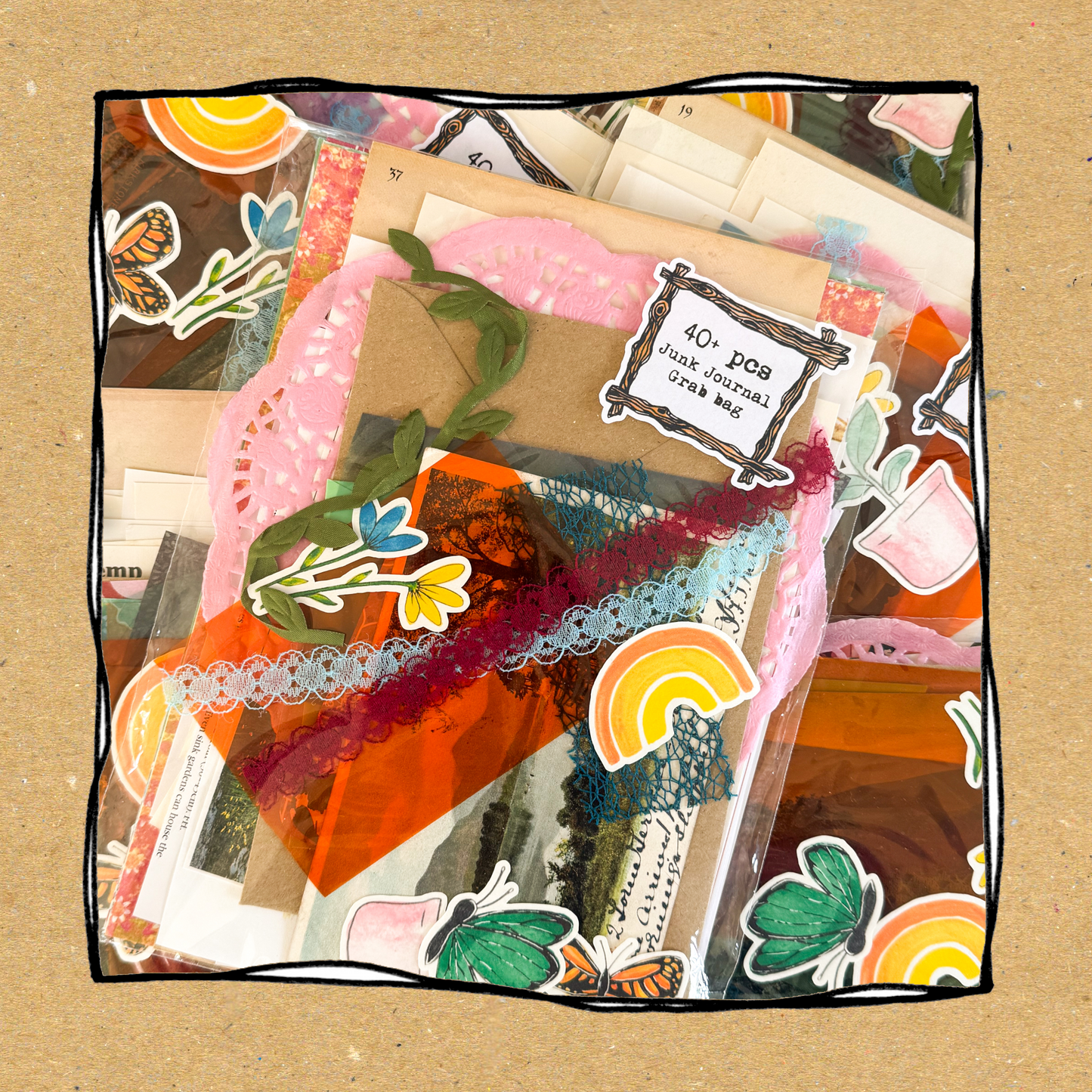 Botanical Junk Journal Grab Bag x40+ pieces