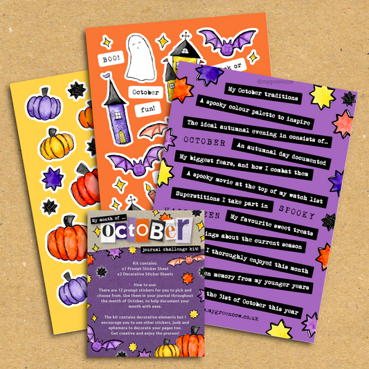 October Journal Challenge A5 Sticker Kit