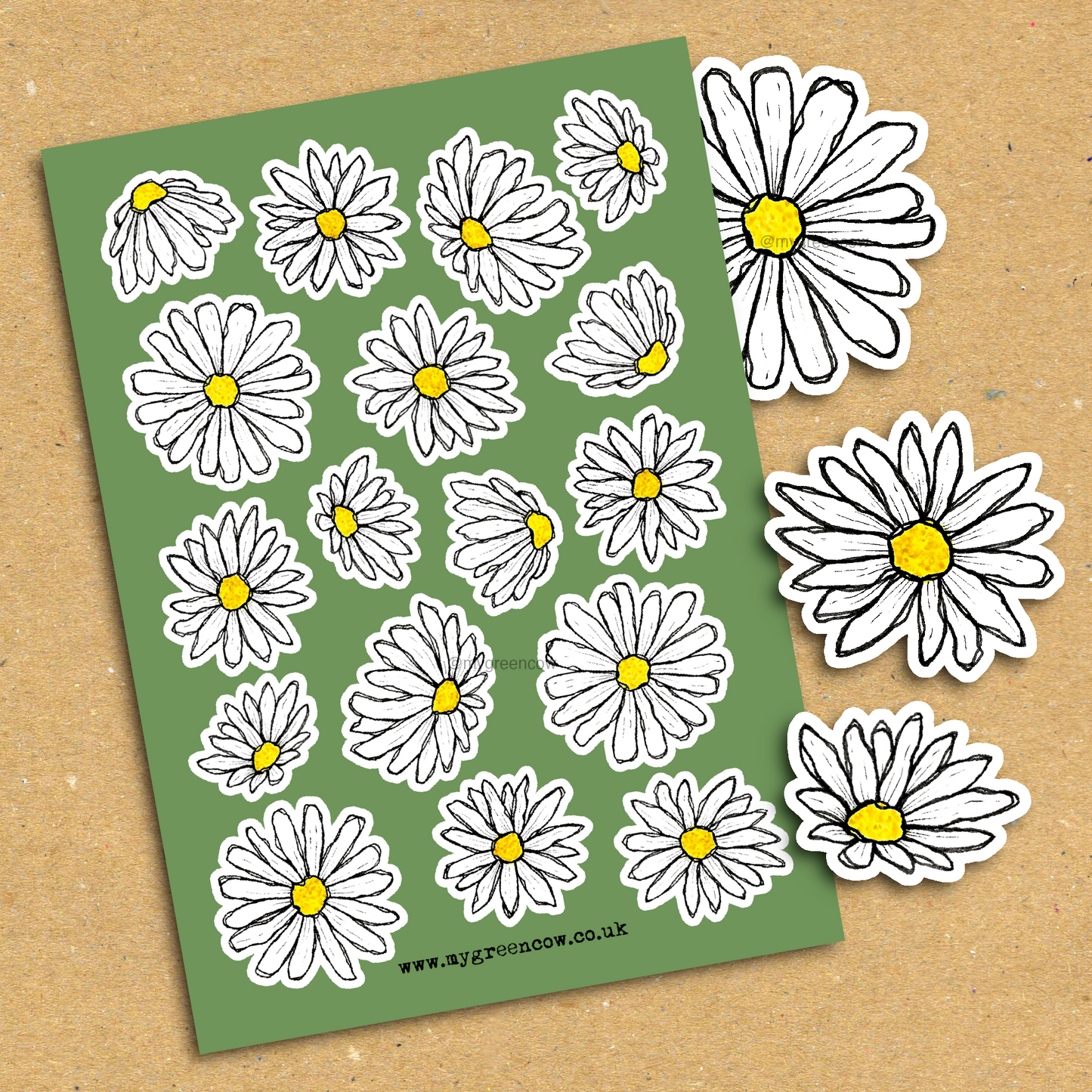 Daisies A5 Sticker Sheet
