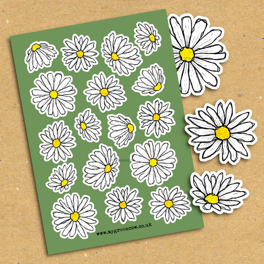 Daisies A5 Sticker Sheet