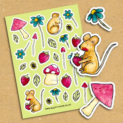 Forest Mice A5 Sticker Sheet