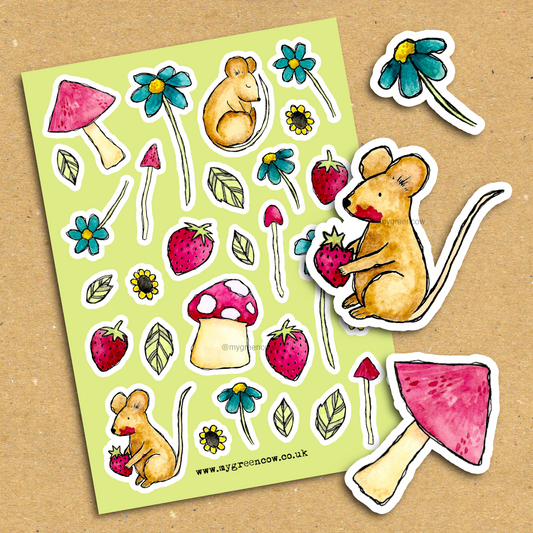 Forest Mice A5 Sticker Sheet