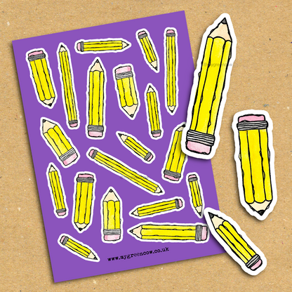 Pencils A5 Sticker Sheet