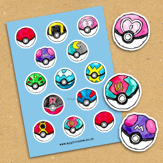 Balls A5 Sticker Sheet