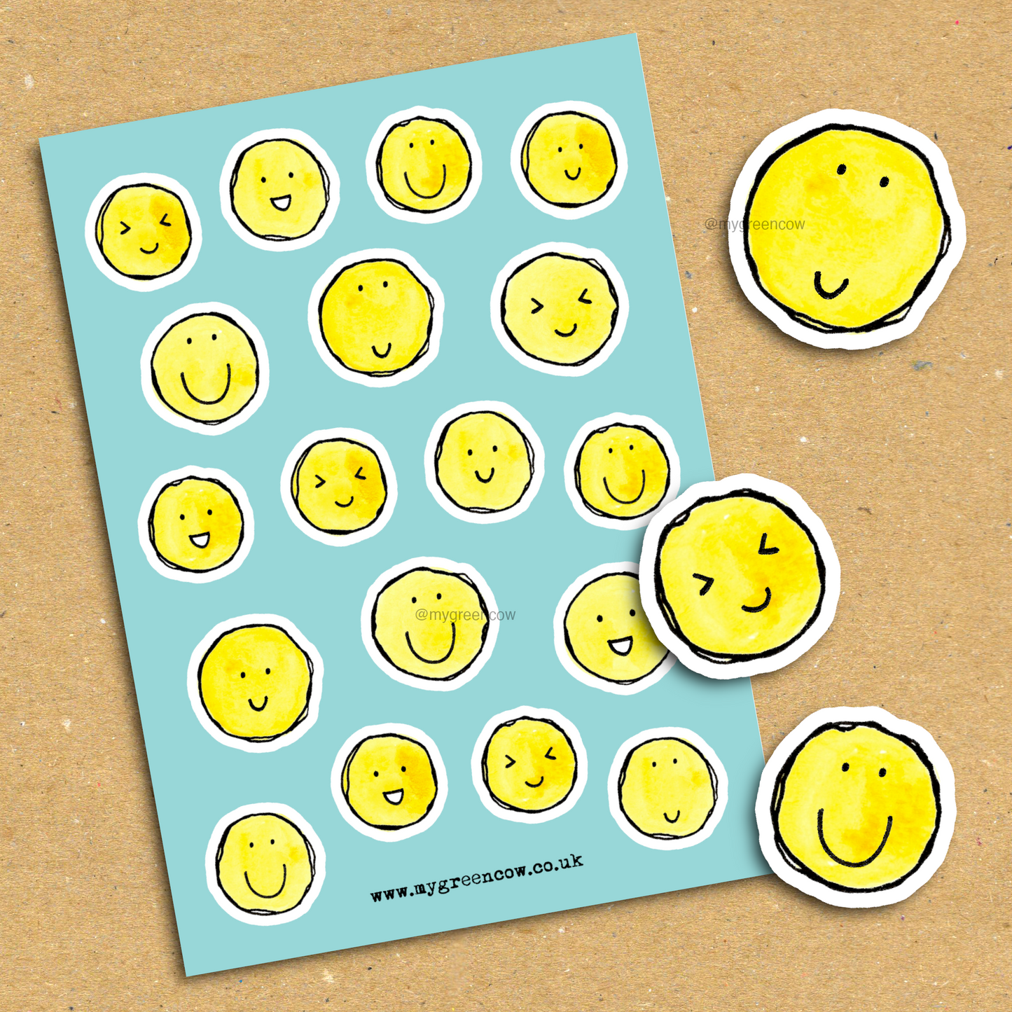 Smiles All Round A5 Sticker Sheet