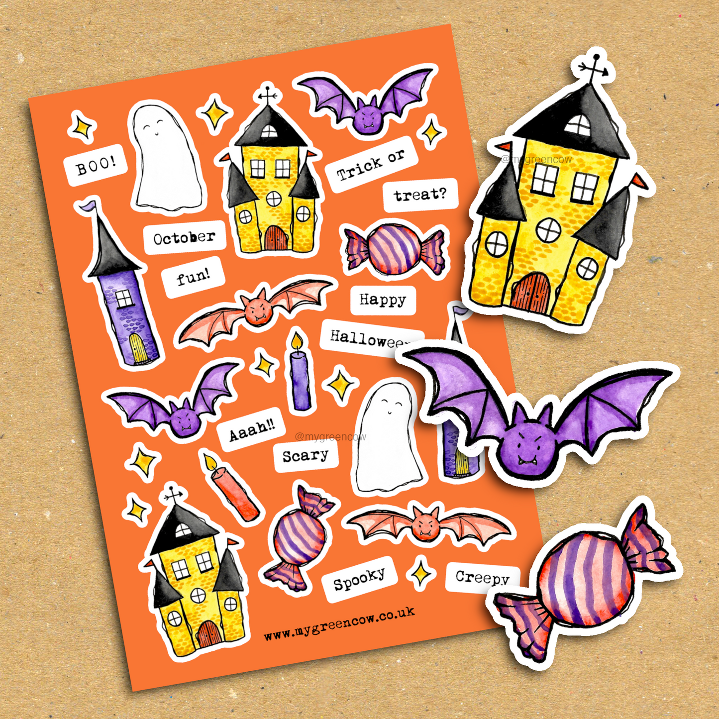 Halloween Spooks A5 Sticker Sheet