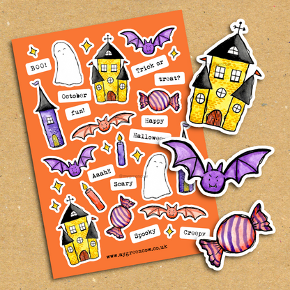 Halloween Spooks A5 Sticker Sheet