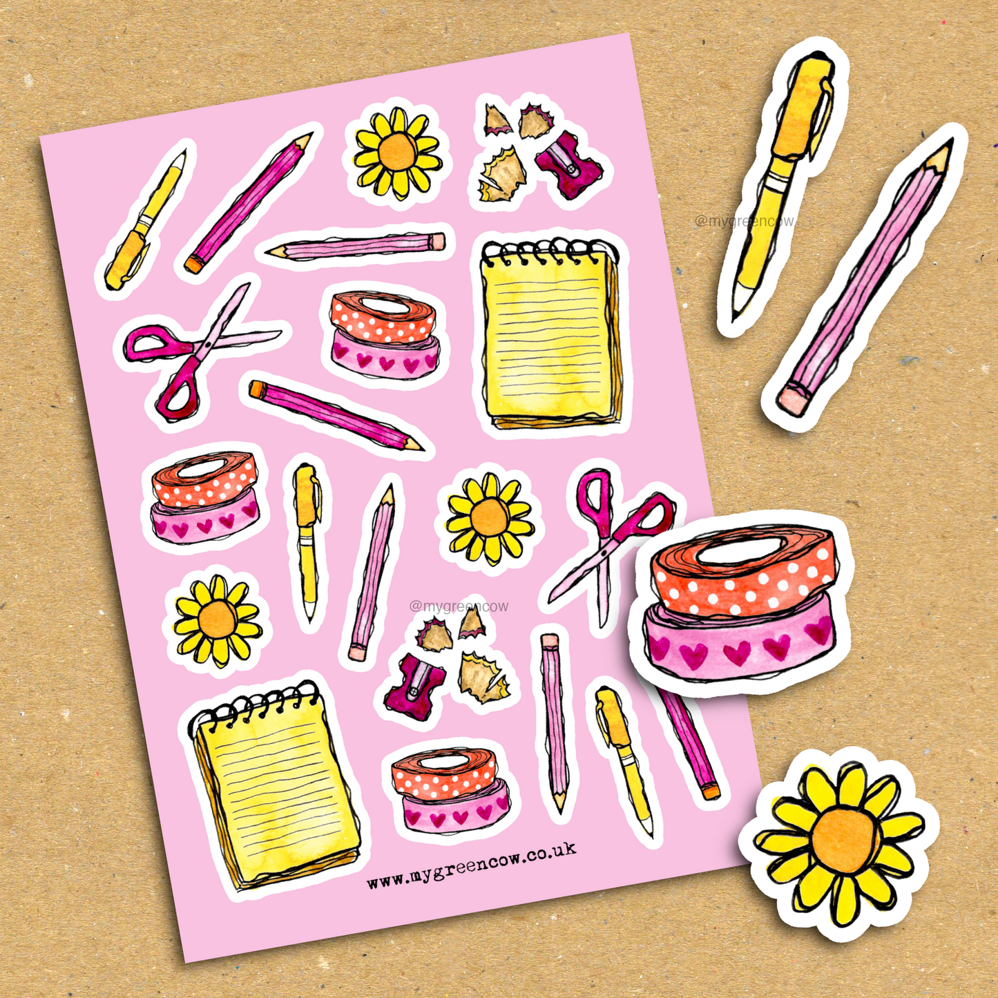 Spring Stationery A5 Sticker Sheet