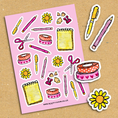 Spring Stationery A5 Sticker Sheet