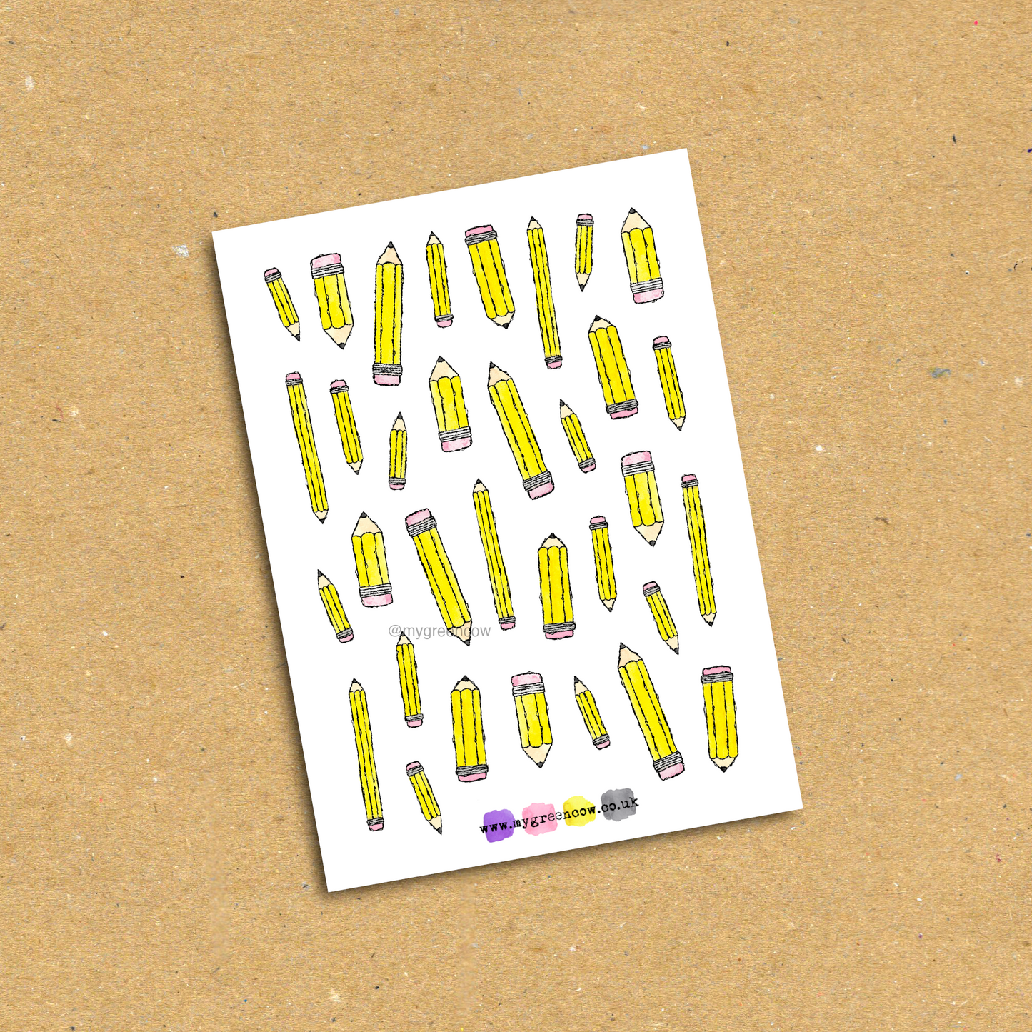 Pencils A6 Sticker Sheet