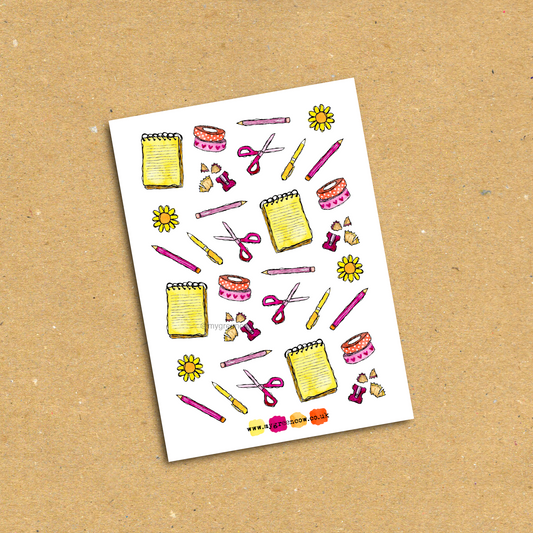 Spring Stationery A6 Sticker Sheet