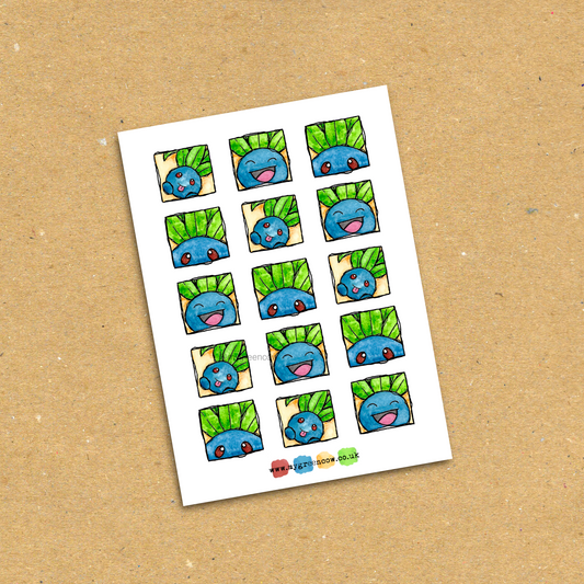 Pocket Monster #43 Squares A6 Sticker Sheet