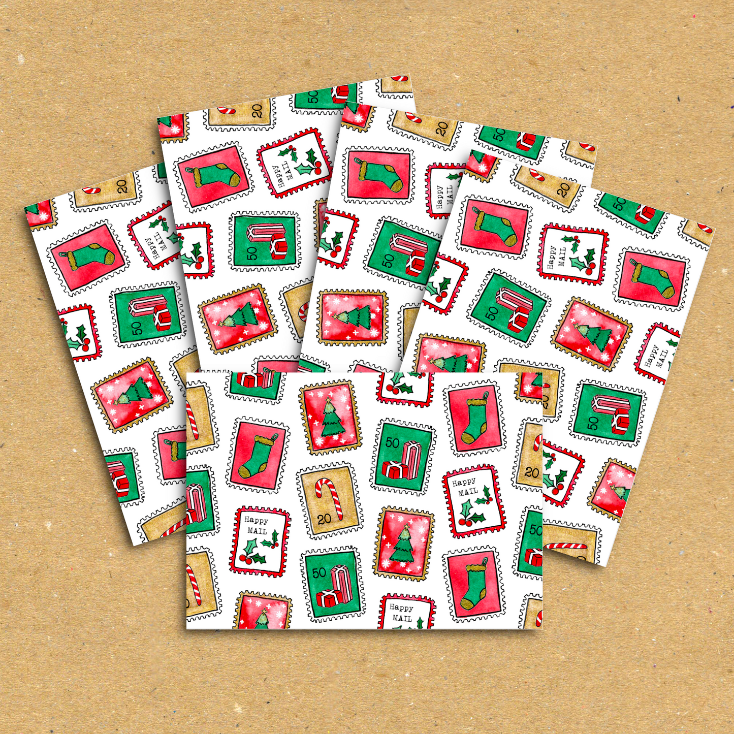 Very Merry Stamps Postcard Pack