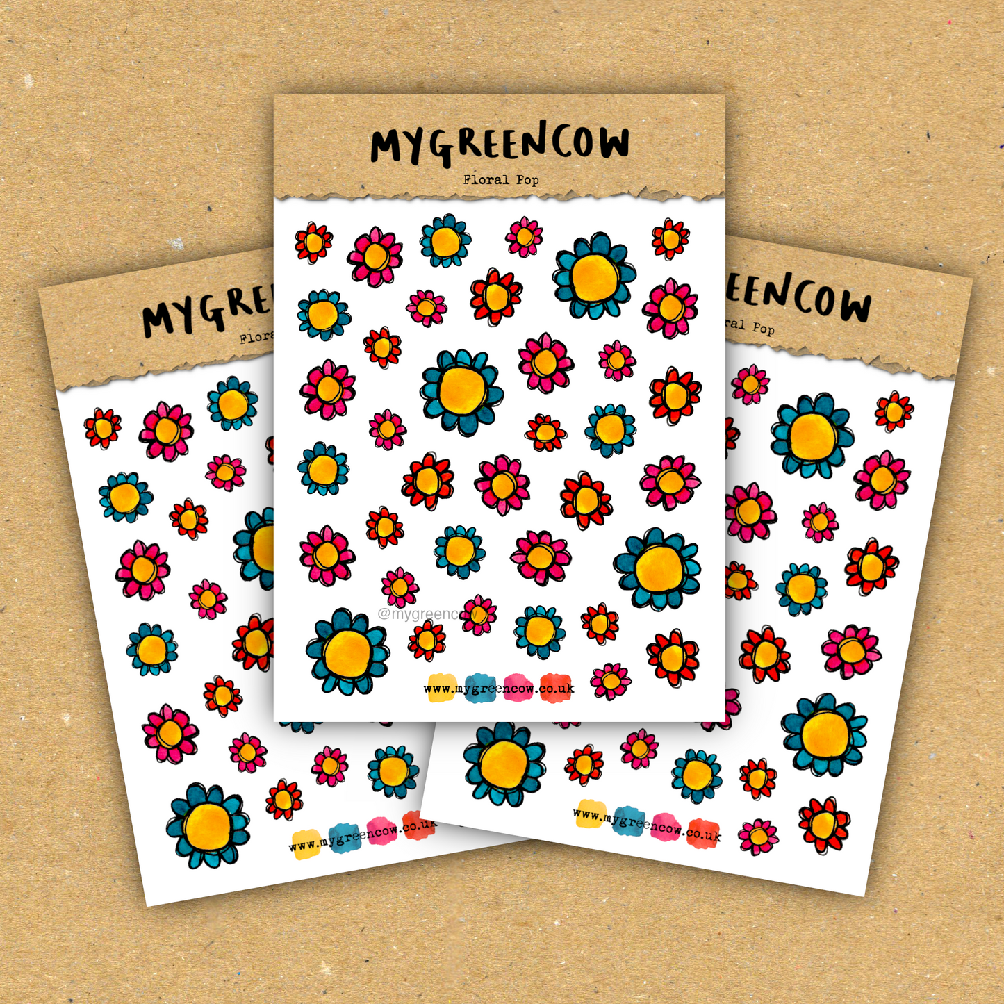 Floral Pop A6 Sticker Sheet