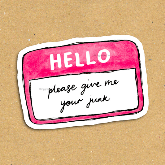 Hello Junk Vinyl Sticker