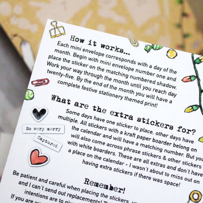 Festive Stationery Sticker Countdown Calendar