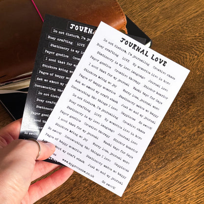 Journal Love A6 Phrase Sticker Sheet