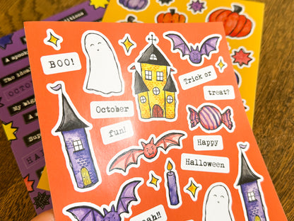 Halloween Spooks A5 Sticker Sheet
