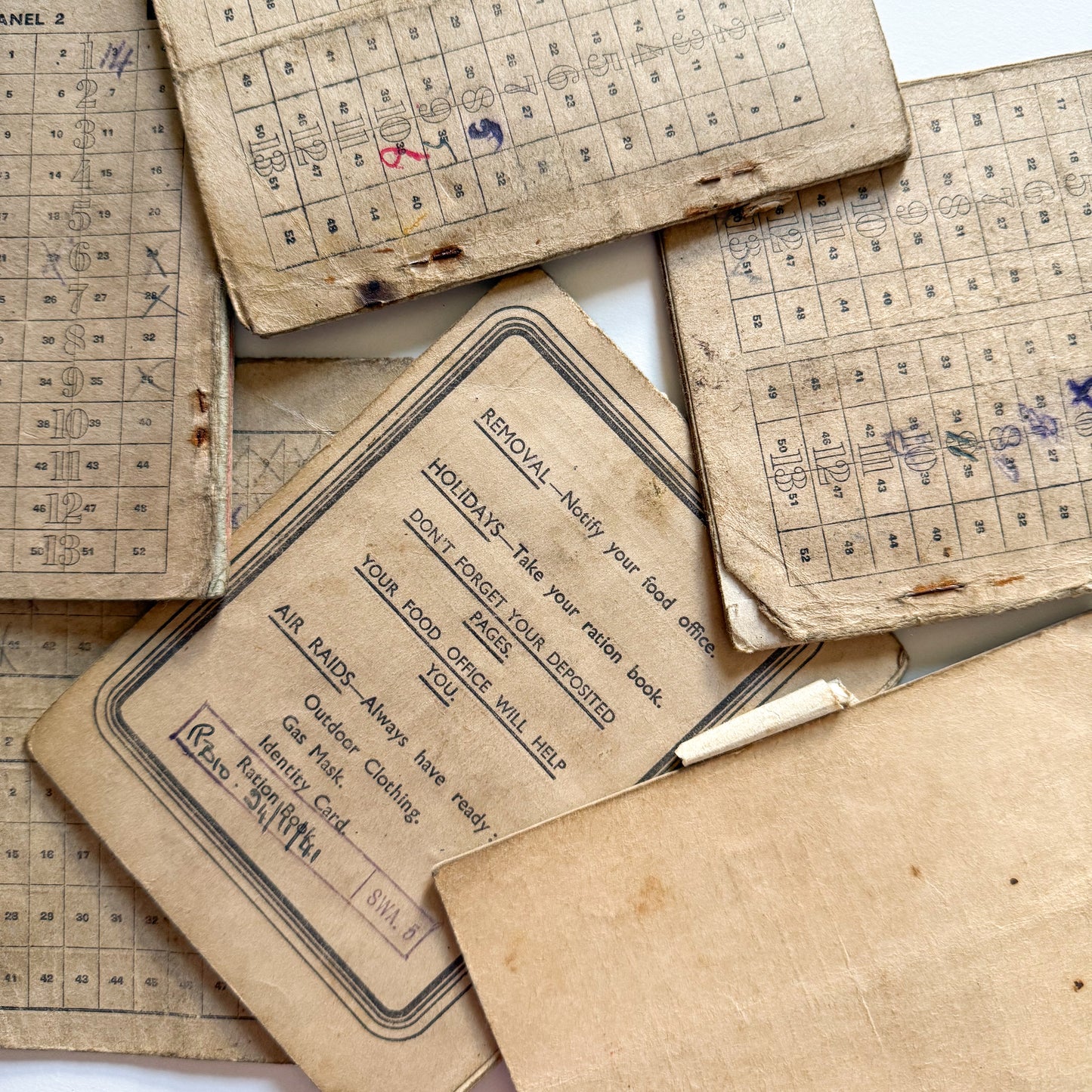 x6 Food Ration Books 1939-46 WW2
