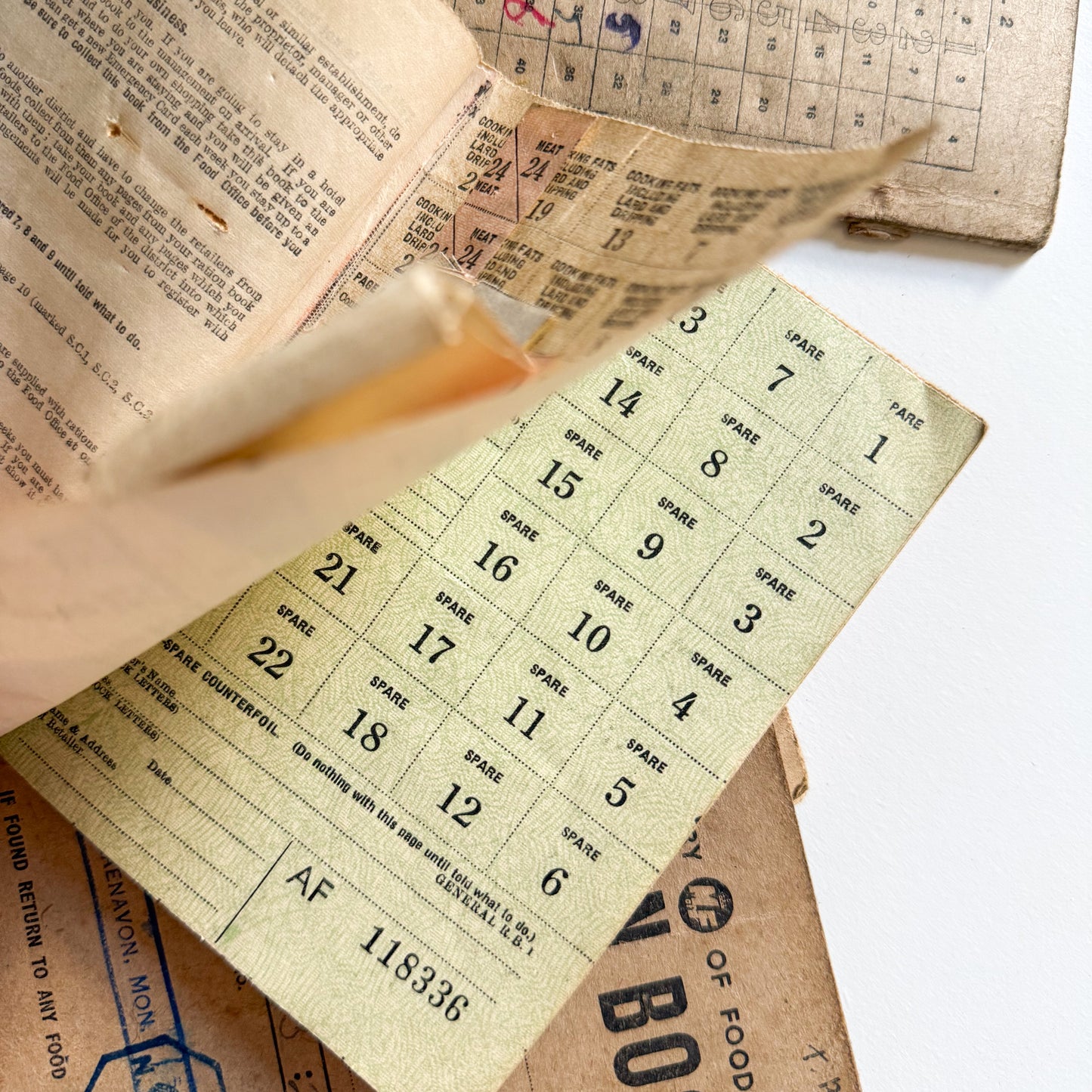 x6 Food Ration Books 1939-46 WW2