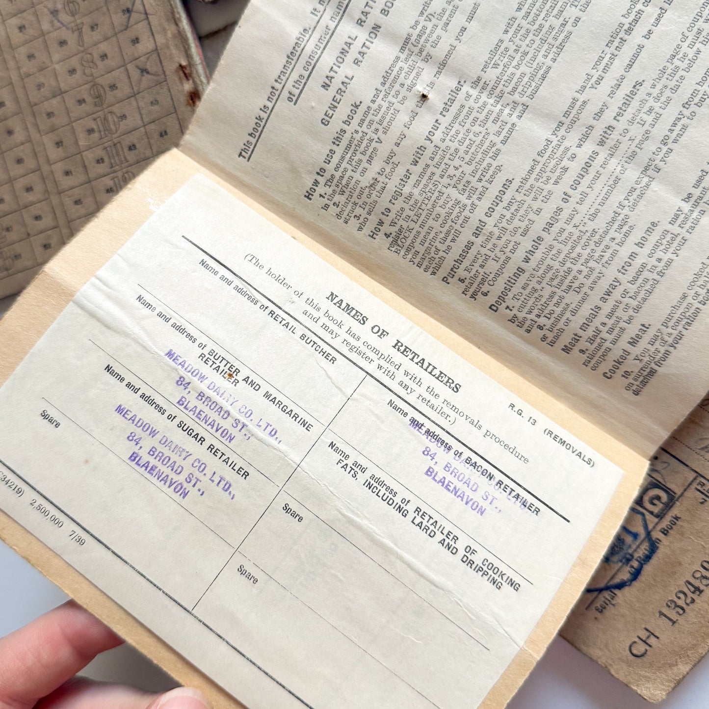 x6 Food Ration Books 1939-46 WW2