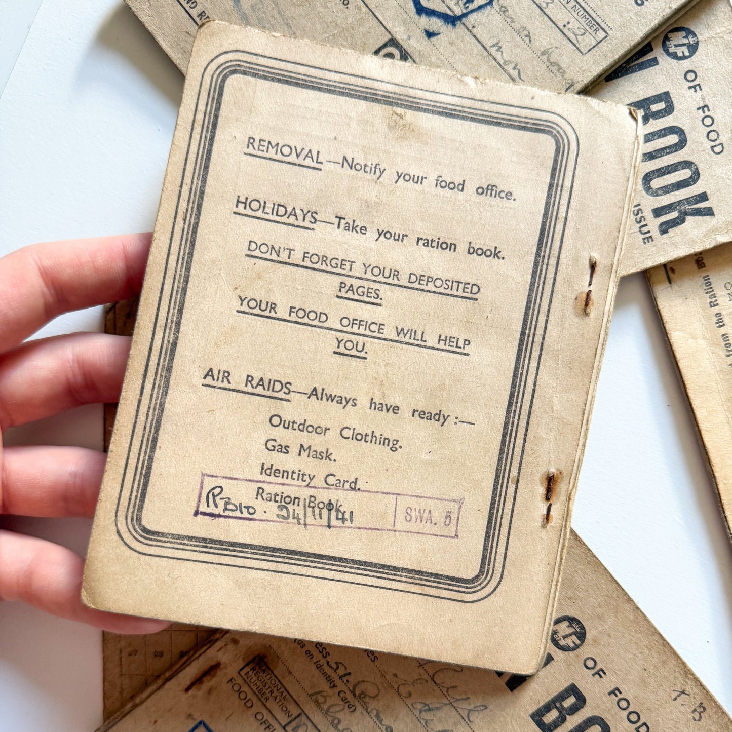 x6 Food Ration Books 1939-46 WW2