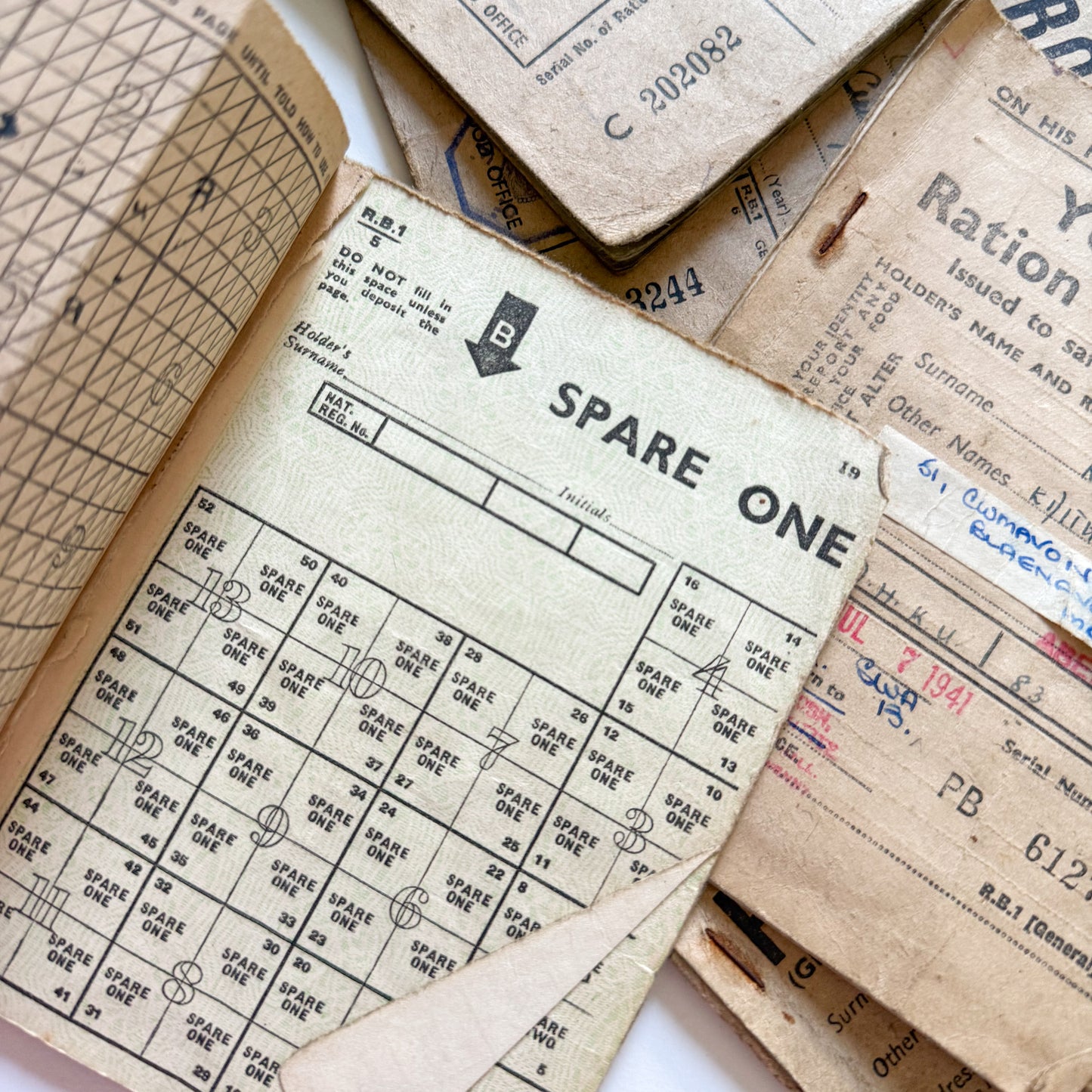 x6 Food Ration Books 1939-46 WW2