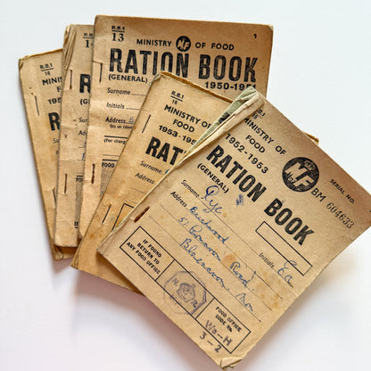 x5 Food Ration Books 1950-54 Post WW2