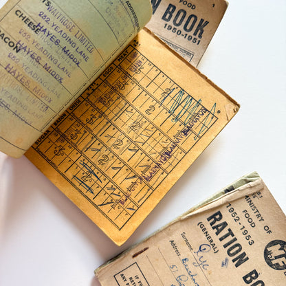x5 Food Ration Books 1950-54 Post WW2