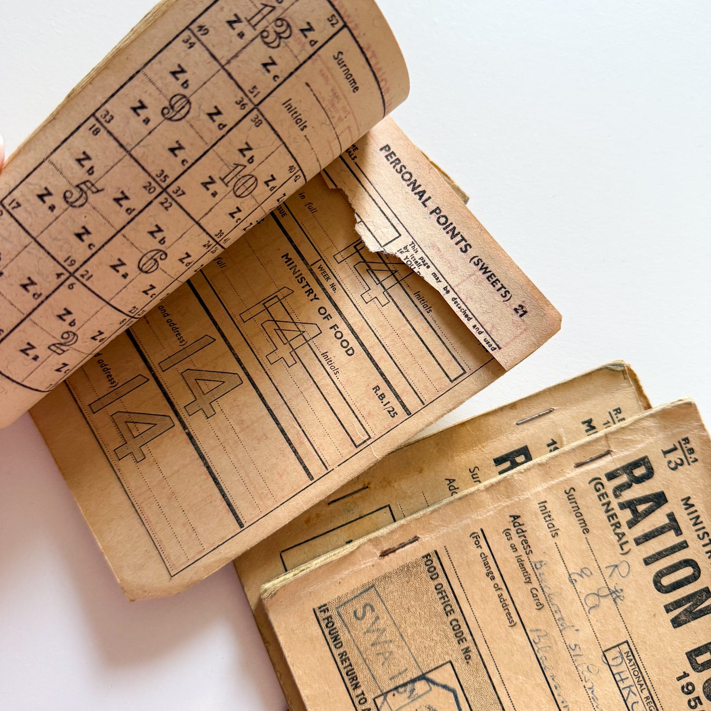 x5 Food Ration Books 1950-54 Post WW2