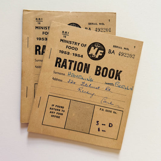 x2 Food Ration Books 1953-54 Post WW2