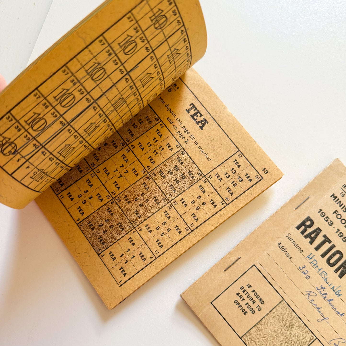 x2 Food Ration Books 1953-54 Post WW2