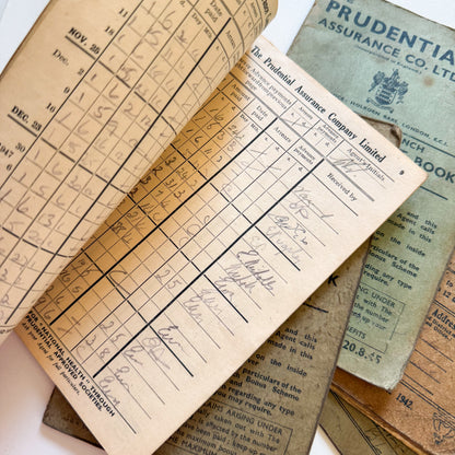 x5 Receipt & Banking Books 1929-52 WW2