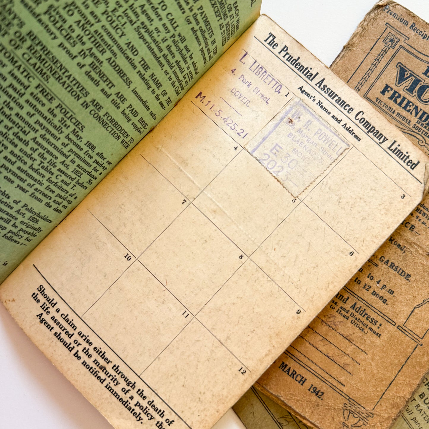 x5 Receipt & Banking Books 1929-52 WW2