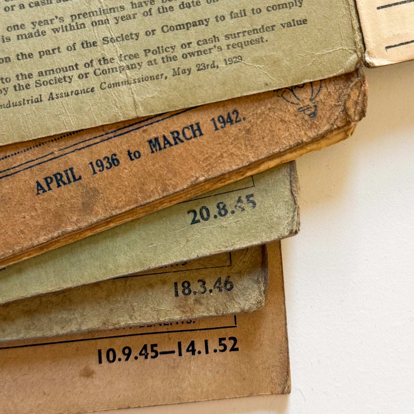 x5 Receipt & Banking Books 1929-52 WW2